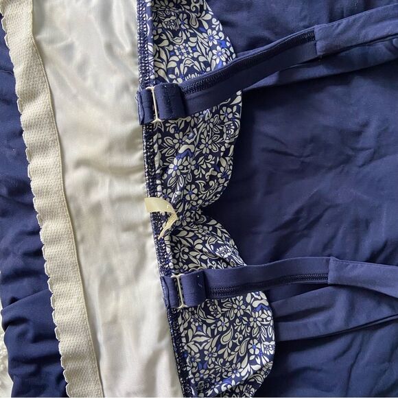 Lands End Swim Dress Underwire Blue White Modest Coastal Grandma  Beach Size 6D - Picture 8 of 9